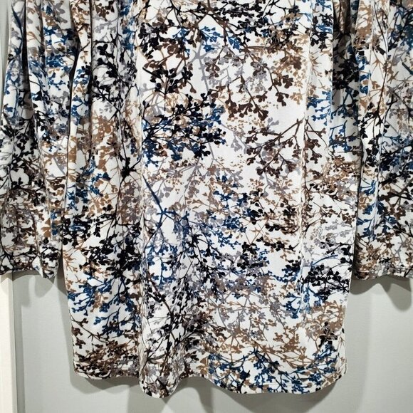 Pure Jill J. Jill Women’s Size M Zinc Calm Vines Floral Velour Velvet Tunic Top - Picture 4 of 15